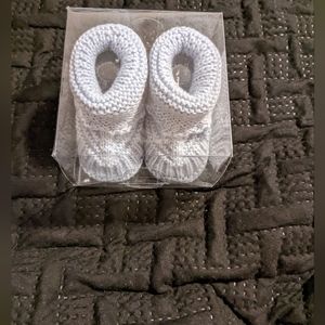 Baby Blue Knitted Booties